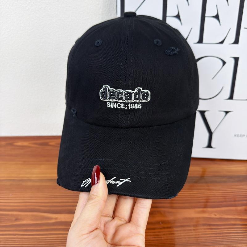 American retro ripped baseball cap men's and women's new spring and summer soft top sun hat versatile face small casual cap