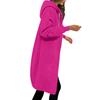 Women's Casual Zip Up Hoodies Long Tunic Sweatshirt Winter Windproof Drawstring Hooded Jacket Outerwear With Pockets