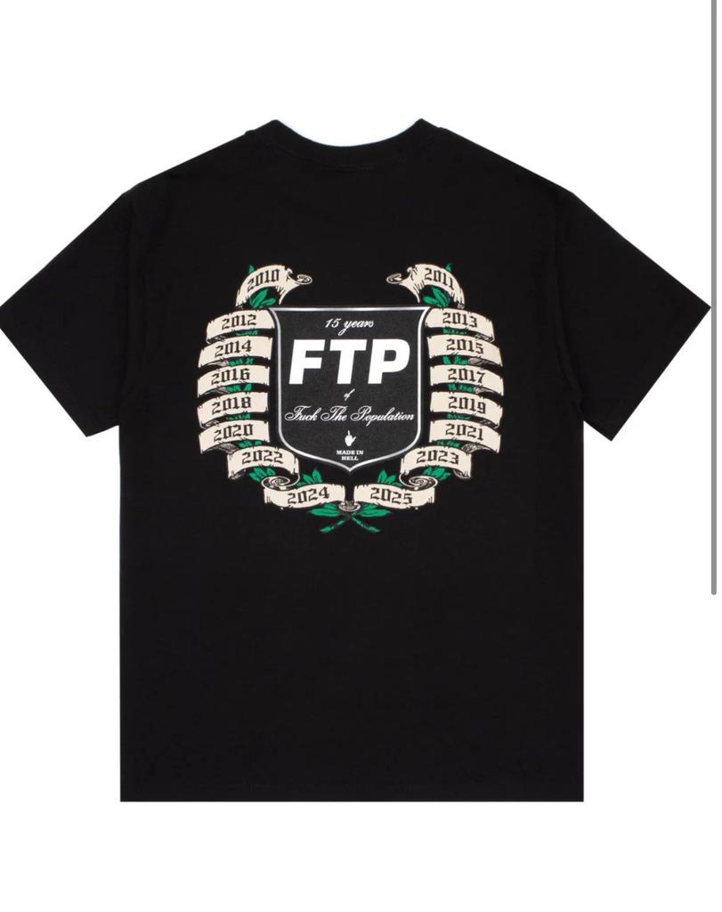 FTP Футболка с графическим логотипом к 15-летию Мужская Черная Размер Большой