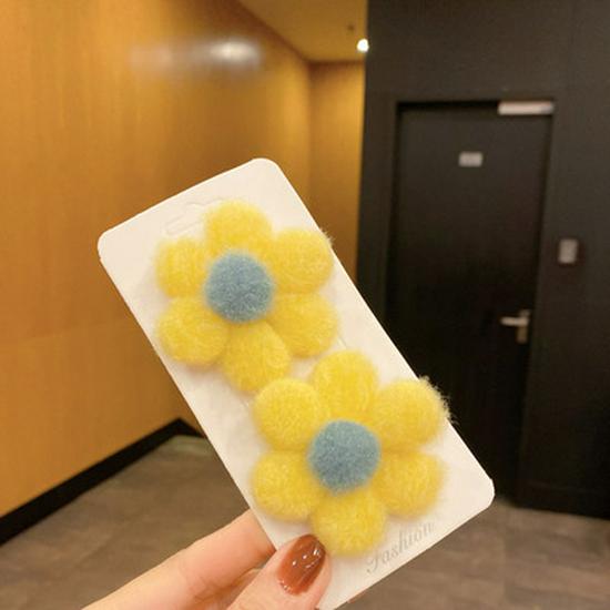 Мультяшные плюшевые заколки для волос для детей - Милые осенне-зимние заколки для маленьких девочек, в корейском стиле принцессы