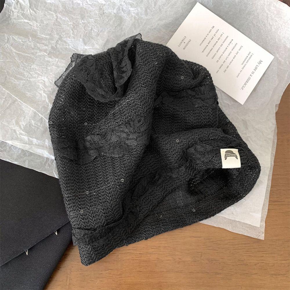 Breathable Beanies Hat Y2k Lace Skullies Hat Korean Fashion Beret Cap Women Girls