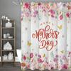 Mother's Day Floral Butterfly Shower Curtain, Bathroom Decorative Shower Curtain, Waterproof Shower Curtain with Hooks