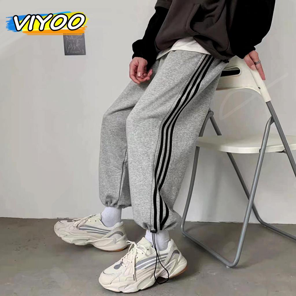 Мужские Y2K Vintage 2024 повседневные широкие брюки спортивные штаны для бега женские в полоску хип-хоп спортивные спортивные брюки на шнурке уличная одежда брюки для мужчин