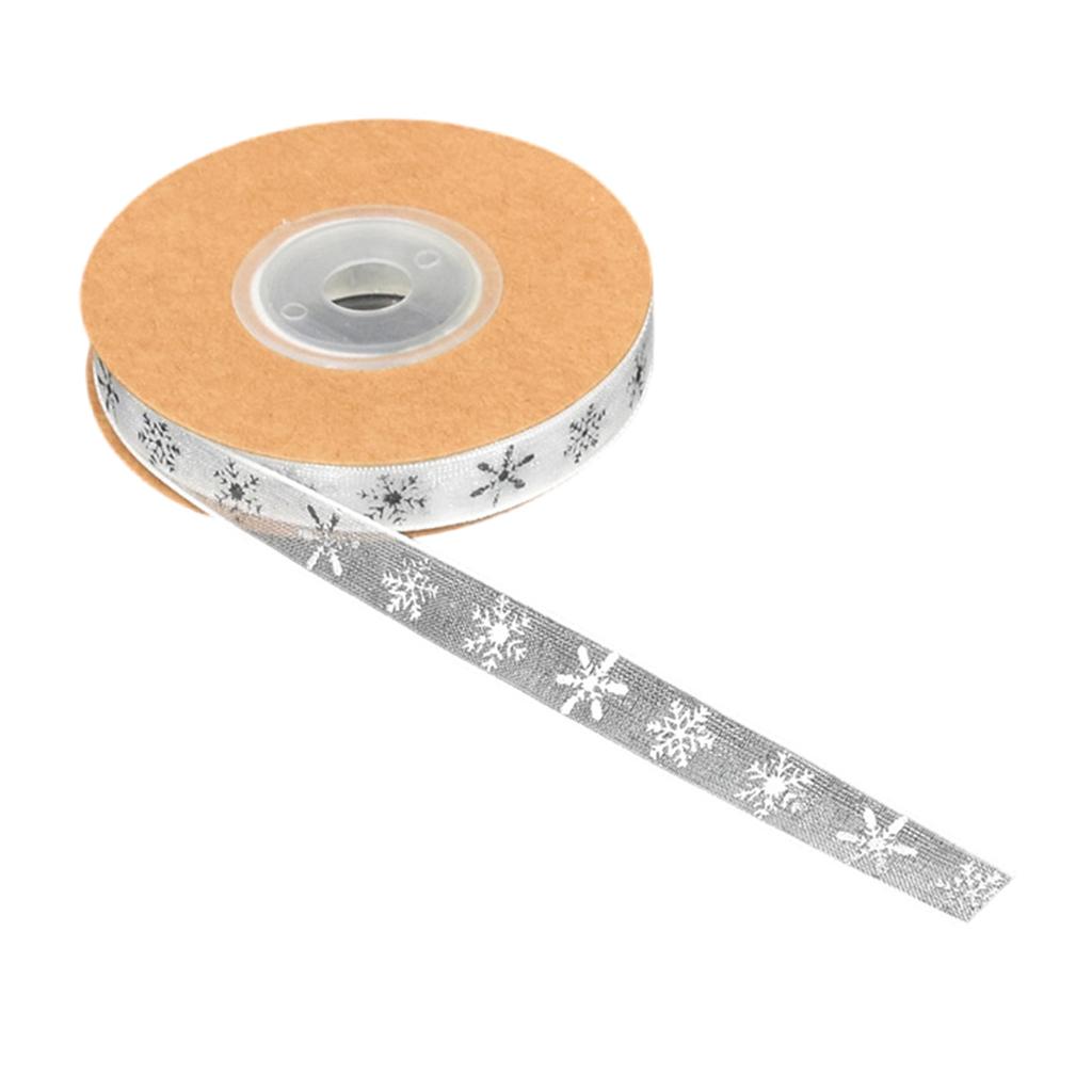 Рождественская полиэстеровая лента праздничное украшение лента со снежинками сезонная лента для упаковки подарков и украшения елки