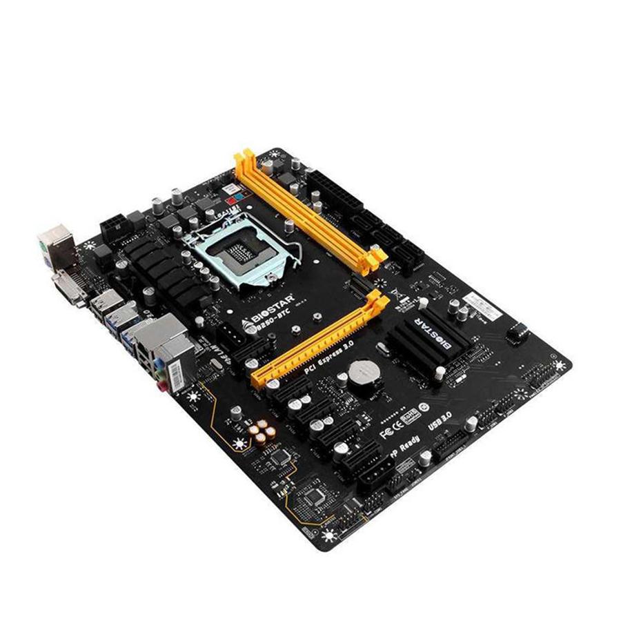 Использованная для майнинга материнская плата BIOSTAR TB250-BTC DDR4 для intel LGA 1151 32 ГБ DVI SATA3 B250 Материнская плата для настольного ПК