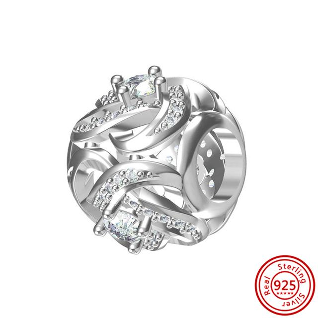 92 Стиль 925 Серебро 925 пробы для мальчиков и девочек Щенок с принтом лапы Сердце Сова Полый кулон Изящная бусина Подходит Подвески Браслет Ювелирные изделия