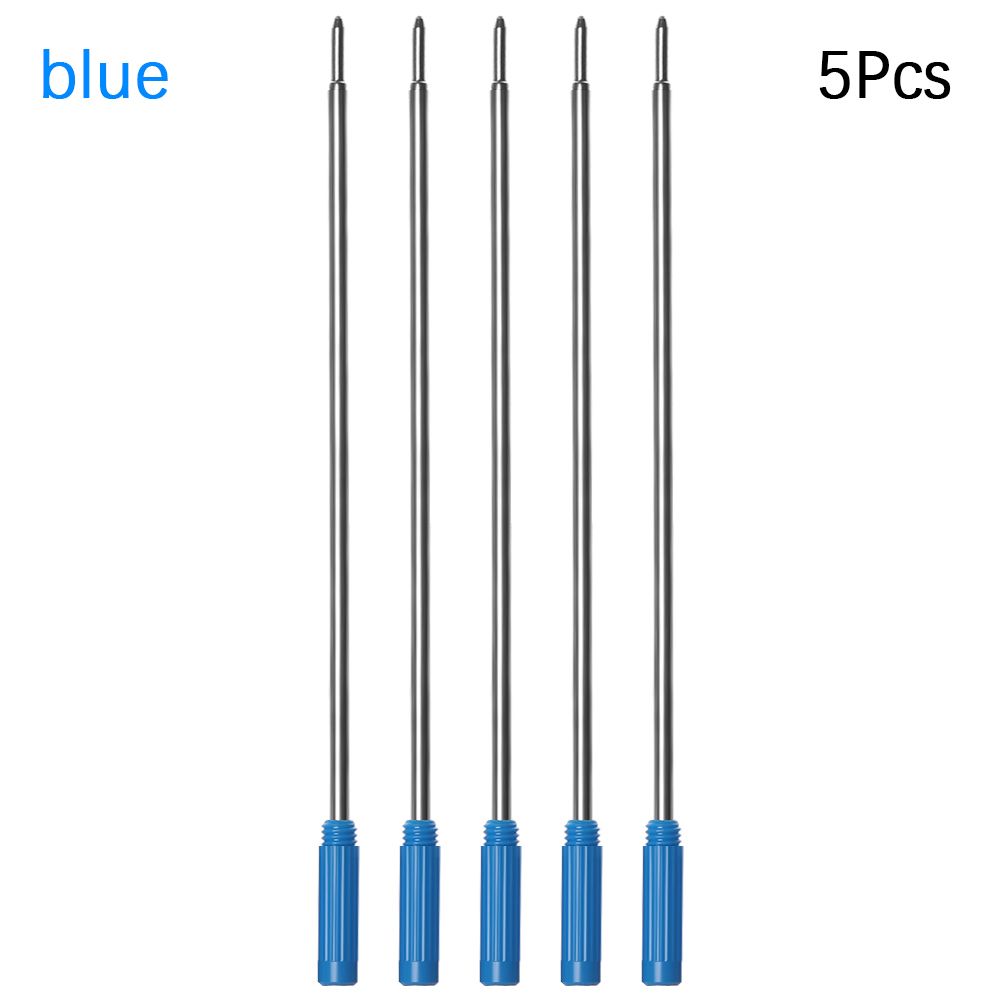 5 pcs/lot School Signature Writing Tool Ballpoint Pen Refills Metal Blue/Black Ink Medium Nib Core