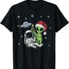 Инопланетный Санта Астронавт НЛО Рождество Смешные Подарки Футболка