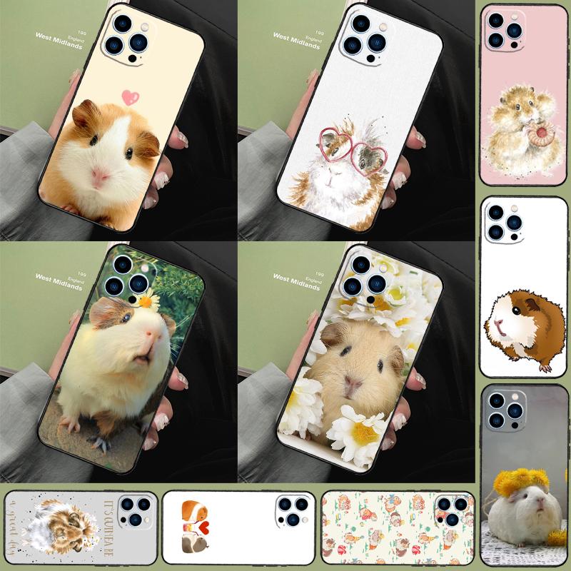 Animal Guinea Pig Funda Case For iPhone 16 15 14 Pro Max 11 12 13 Pro Max Mini XR 16 15 Plus 16e Phone Cover