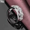 925 Sterling Silver Four Round AAA Zircon Ring Exquisite Charm Fashion Wedding Jewelry