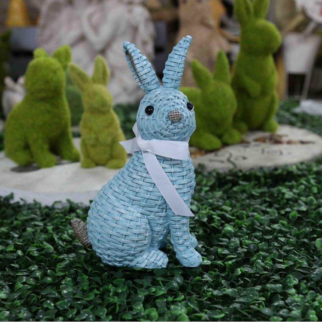 Bow Tie Easter Home Rabbit Ornament European Courtyard Resin Decorative Ornament Garden Rabbit Holiday Decoration