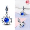 925 Silver Colorful Zircon Dream Catcher Beads Blue Devil's Eye Pendant Fit Bracelet Woman DIY Jewelry Fine Gift Making