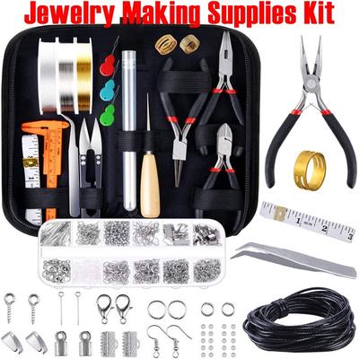 DIY Ожерелье Браслет Серьги Набор Ювелирных Изделий Набор Ручной Работы Изготовление Ювелирных Изделий Стартовый Набор Инструментов Для Ремонта Ювелирных Изделий с Плоскогубцами Бусины Ювелирные Аксессуары