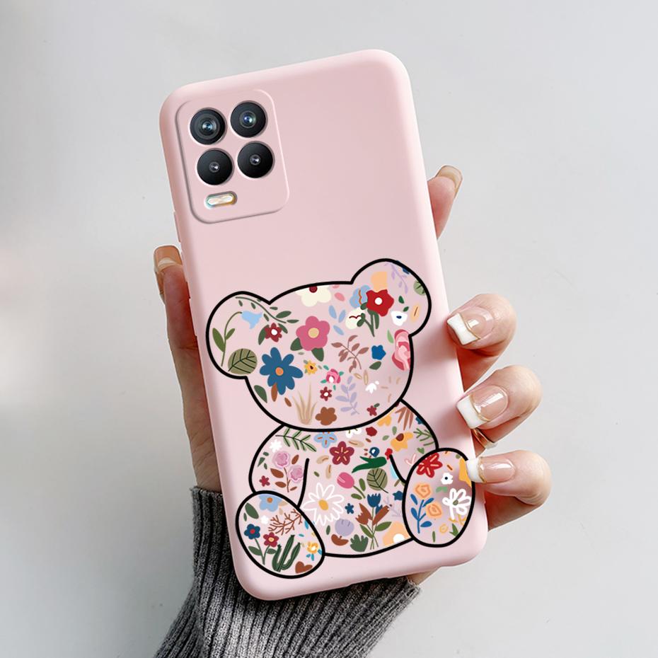 For Realme 8 Case Bear Cartoons Cat Cute Cover Coques For Realme 8 Pro Phone Cases Cover Realme8 5G Realme 8i Fundas Soft Capa