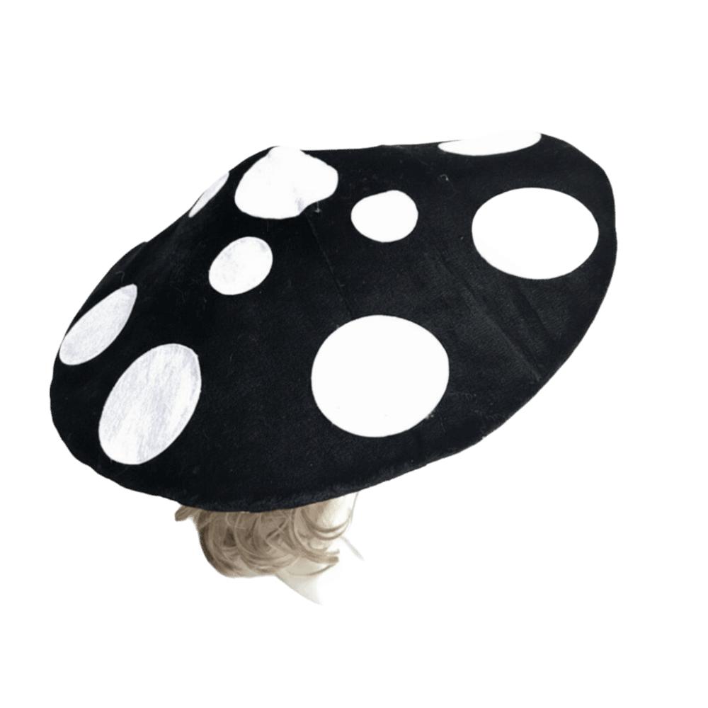 Soft Velvet Costume Headpiece Oversized Fungus Beret Cap Adjustable Mushroom Hat Cosplay