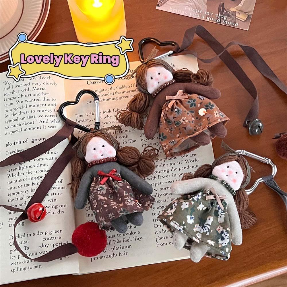 Тканевое Платье с Цветочным Принтом Кукла Долли Девочки Плюшевая Мягкая Кукла Мультяшный Подвеска для Сумки Декор для Рюкзака