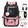 Stitch Backpack for Students Cute Cartoon Laptop Bag with USB Port Fashion Style