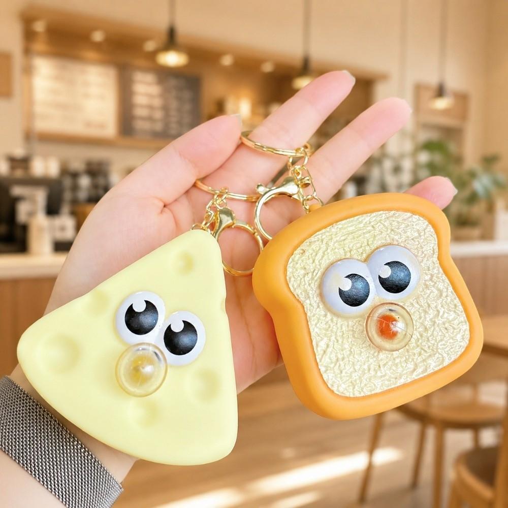 Funny Bubble Squeeze Keychain Dessert Shape Bag Pendant Ornaments Food Key Chain Toy Gift