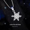Elegant Snowflake Necklace: Women's Luxury Ice Flower Pendant for Christmas Gift