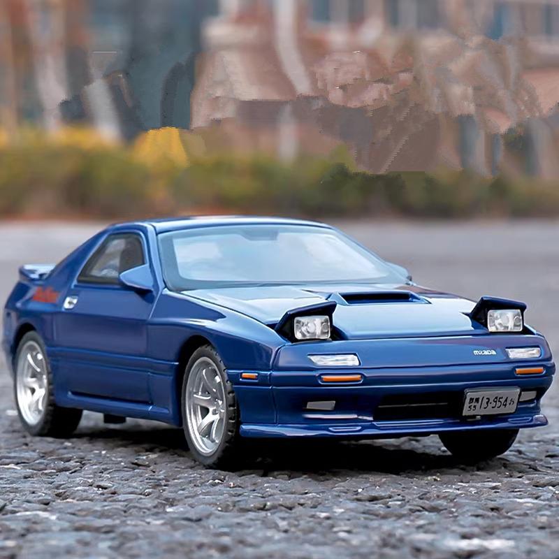 1:32 Мазда RX7 Сплав Спортивный Автомобиль Модель Литьевой Металл Игрушка Гоночный Автомобиль Транспортные Средства Модель Симуляция Звук и Свет Детская Игрушка Подарок