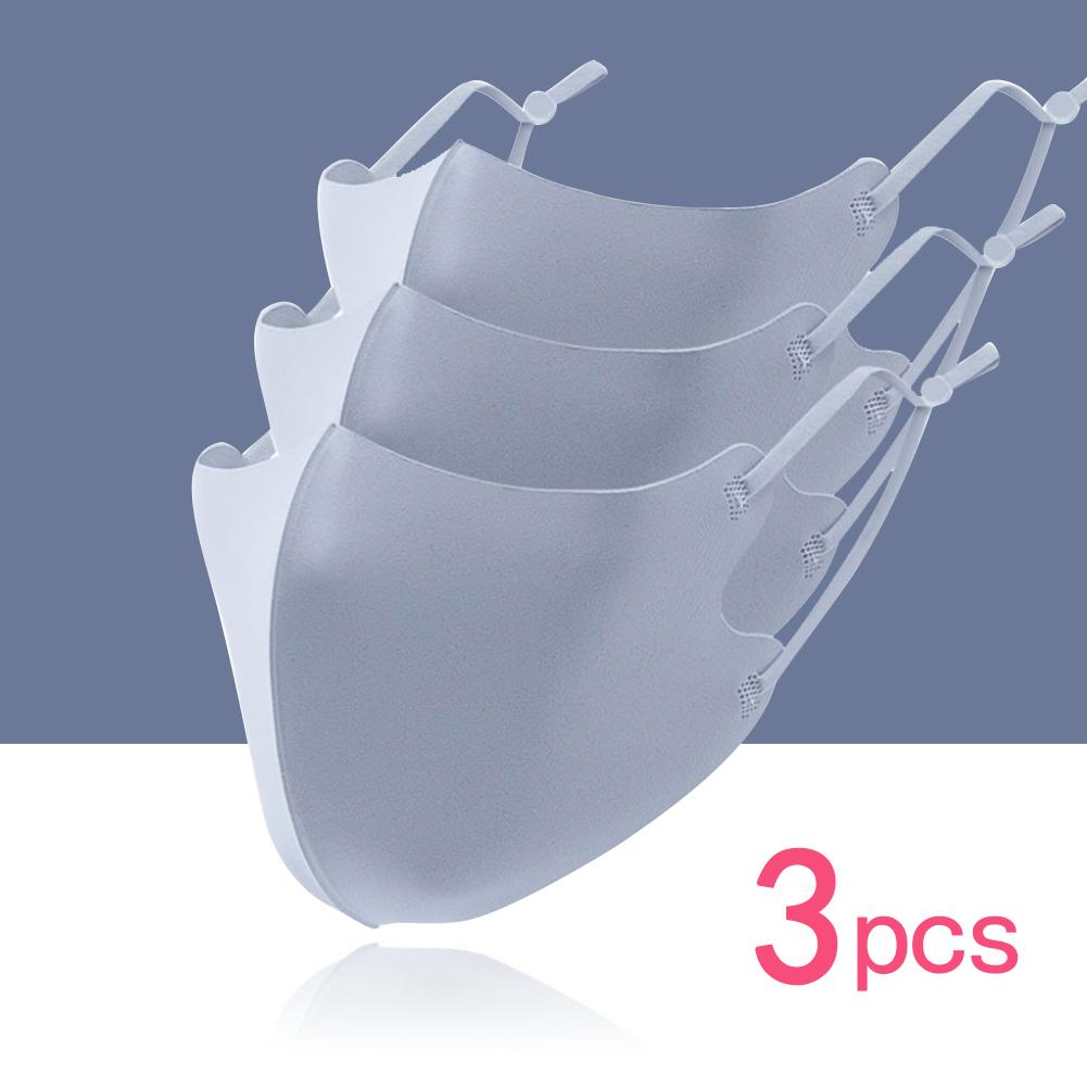 3 PCS Ice Silk Masks Washable Anti Dust Filter Mouth Face Mask for Adults