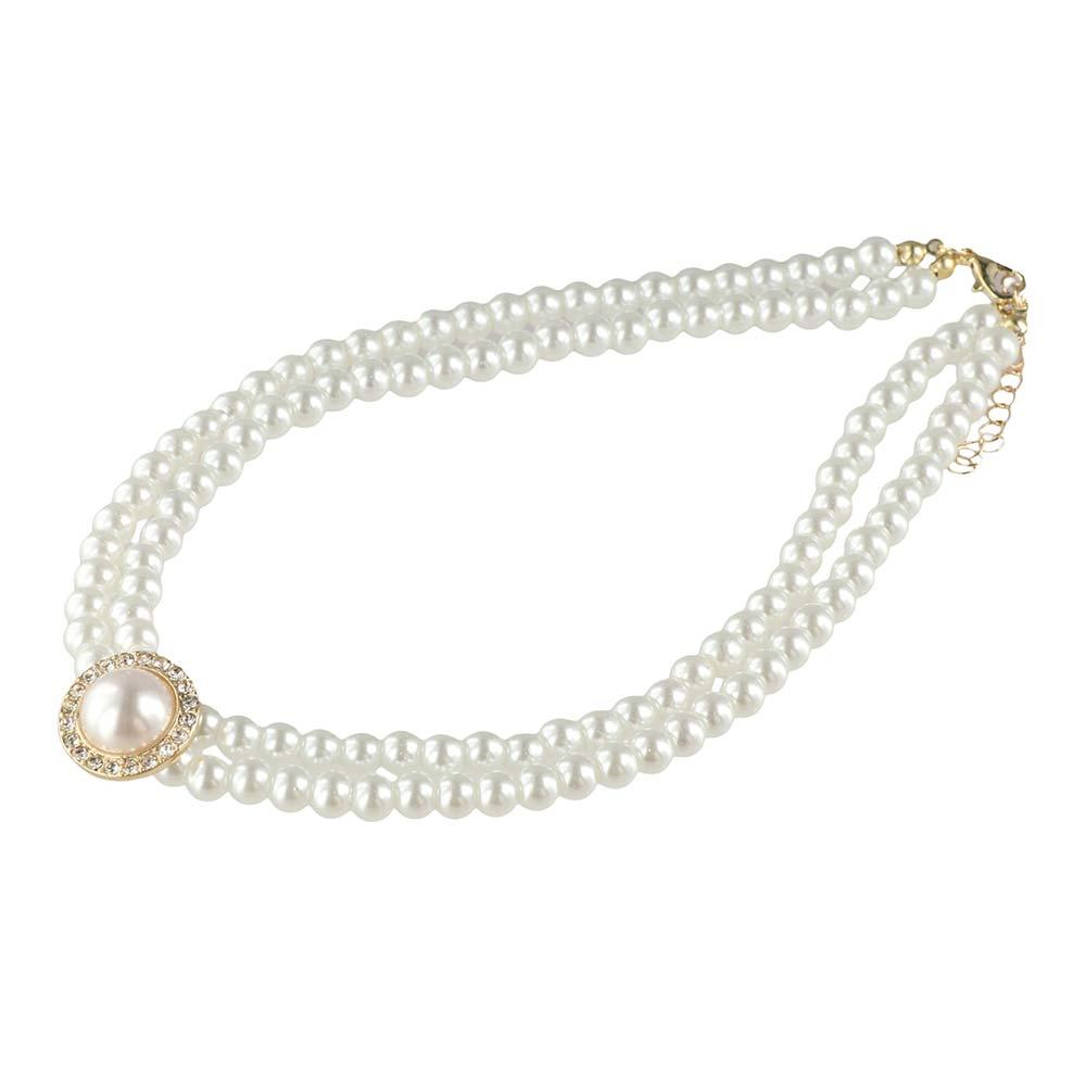 Золотой Белый Цвет Жемчужная Цепочка Ожерелье Ключица Цепочка Украшения Жемчужная Цепочка Бусины Женская