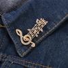 Fashion Music Note Brooches Pins Gold Silver Color Enamel Brooch Elegant Party Accessories For Musical Lovers