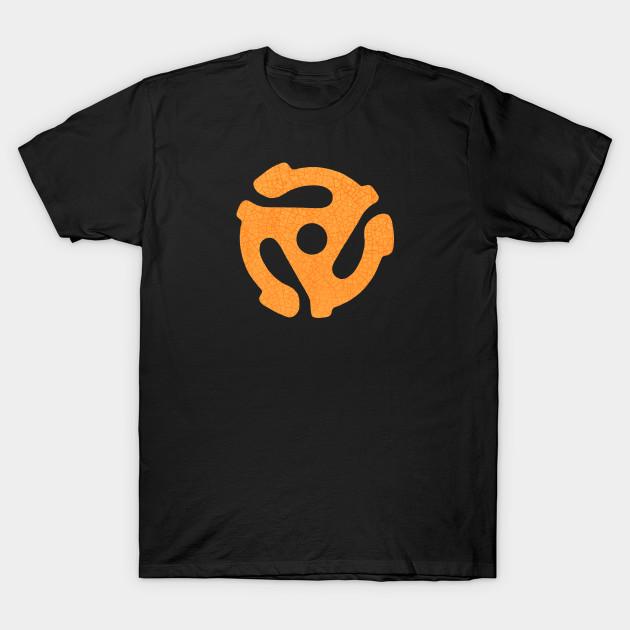 Asian Size Men Black Print T-shirt 45 Rpm Records No-Cut Heat Transfer Print Cotton Tshirt