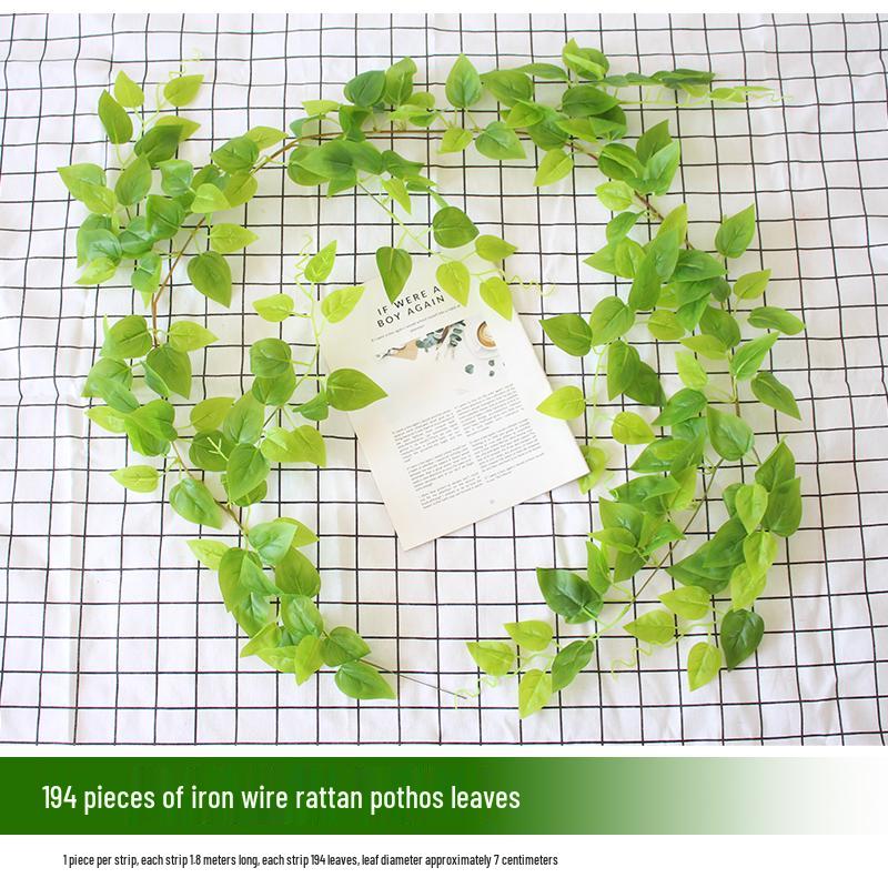 Искусственная лиановидная ротанговая pothos для декора внутренних кондиционеров и водопроводных труб