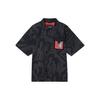 Logo-Print Chest Pocket Bidirectional Zipper Short Sleeve Shirt Men Tops Black DM3109-010