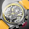 MEGIR 2235 Men Fashionable Waterproof Quartz Chronograph Sports Silicone Strap Luminous Hands Automatic Date Watches for Man