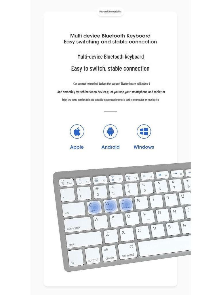 Беспроводная Bluetooth-клавиатура X5: Идеально подходит для Apple iPad, ноутбуков, мобильных телефонов и планшетов — совместимо с Magic Control.