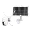 Solar Security Camera PTZ 355 Degrees Panoramic 1080P Home Surveillance System with 2 Way Audio PIR