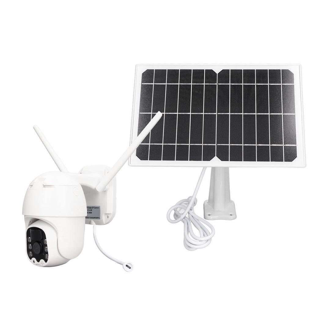 Solar Security Camera PTZ 355 Degrees Panoramic 1080P Home Surveillance System with 2 Way Audio PIR