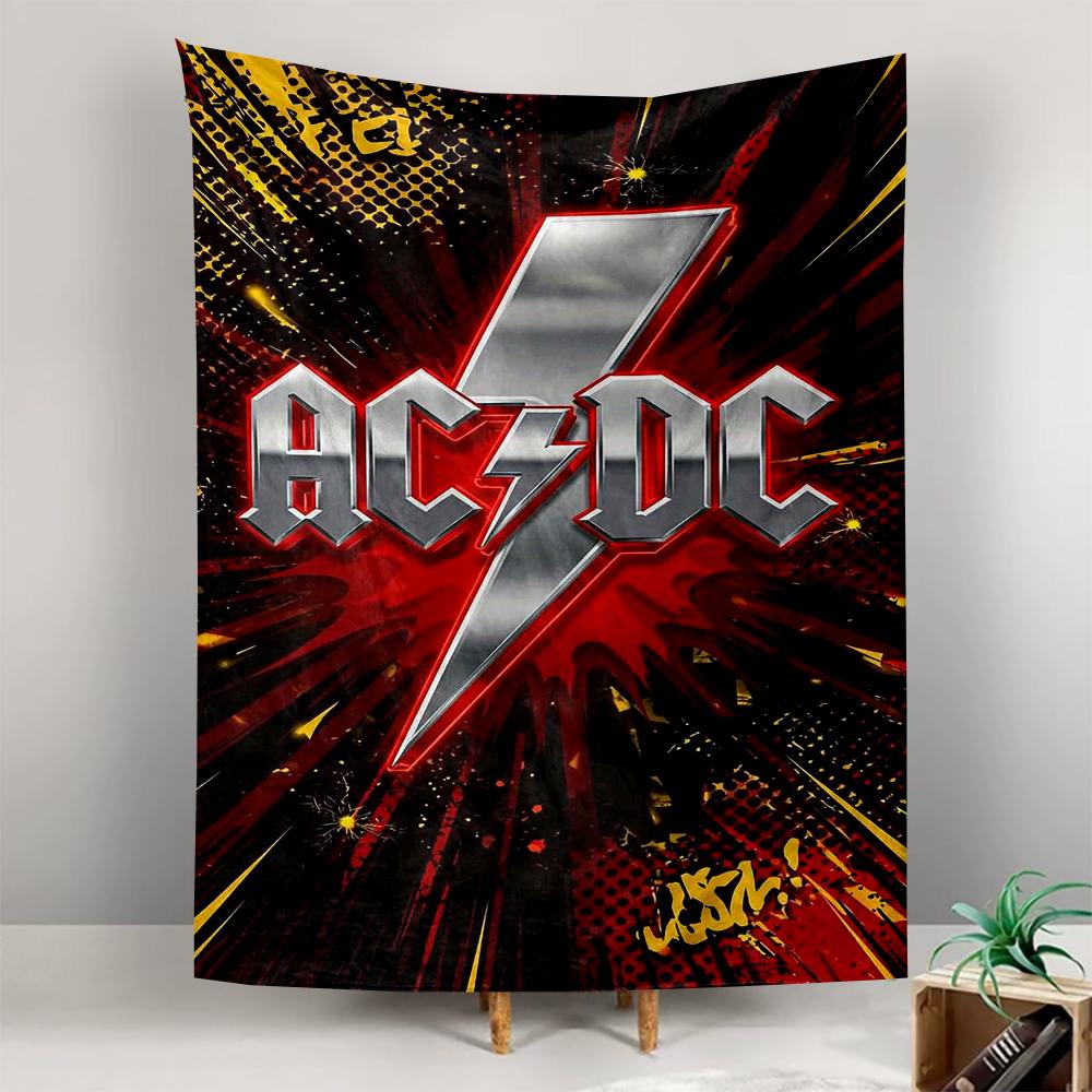 AC/DC Logo with Thunderbolt Design Patterned tapestry for bedroom and living room home decor