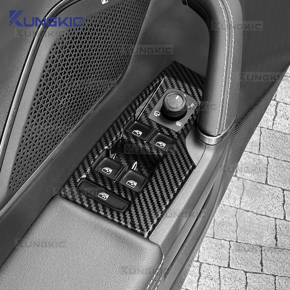 Carbon Fiber ABS Window Control Panel Sticker for Seat Leon MK4 Cupra Leon Formentor 2020-2026 Ibiza Arona 2022-2026