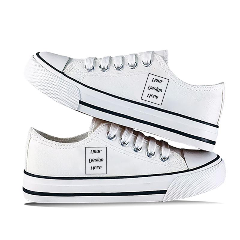 Customized Printed Spring Newest Unisex Canvas Shoes Simple and Low Cut Casual Fabric Shoes, Breathable Student Board Shoes