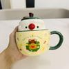Креативная рождественская керамическая кружка Apple, кофейные чашки с крышкой, чашка для молока и воды, чайная чашка, рождественский подарок друзьям