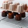 1PC 6/12 Select Cup Rose Gold Canele Pan With Nonstick Coating Carbon Steel Material Flowers Shape Canelé Muffin Pan