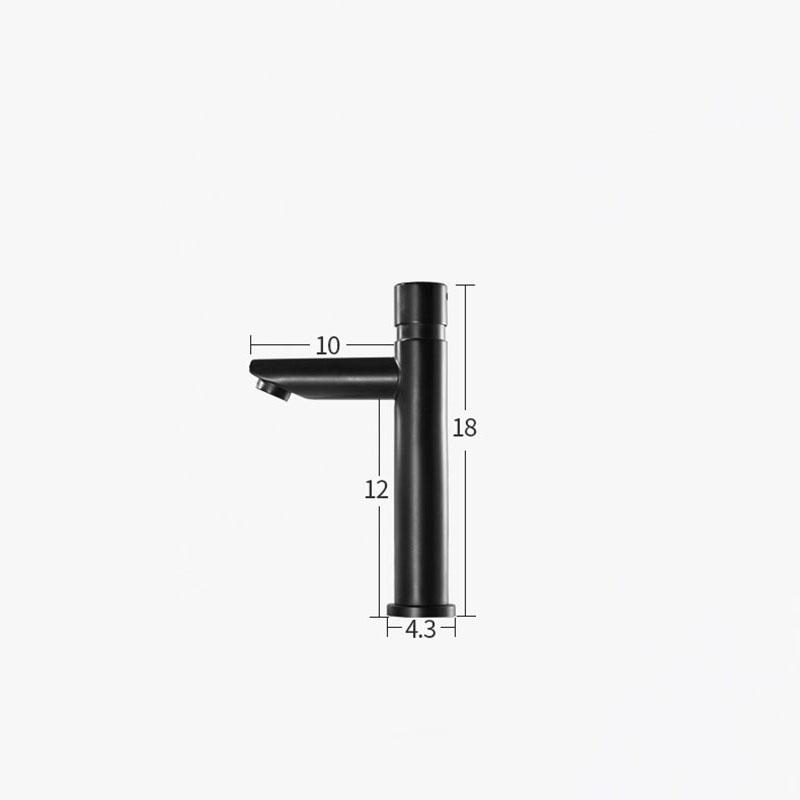 Black 304 Stainless Steel Bathroom Basin Faucet Pressure Public Toilets Washbasin Faucet Single Cooling Delay Sink Faucet