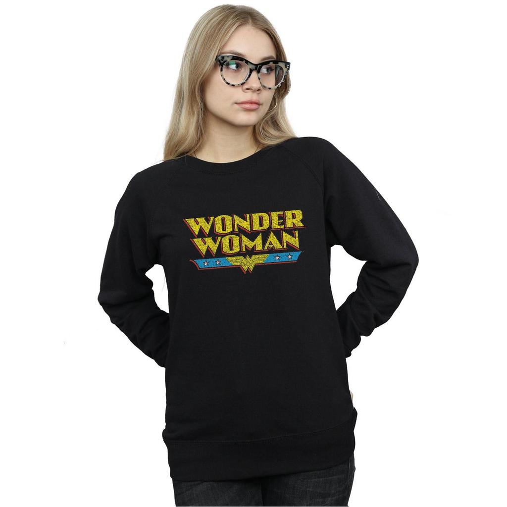 DC Comics Womens/Ladies Wonder Woman Crackle Logo Sweatshirt