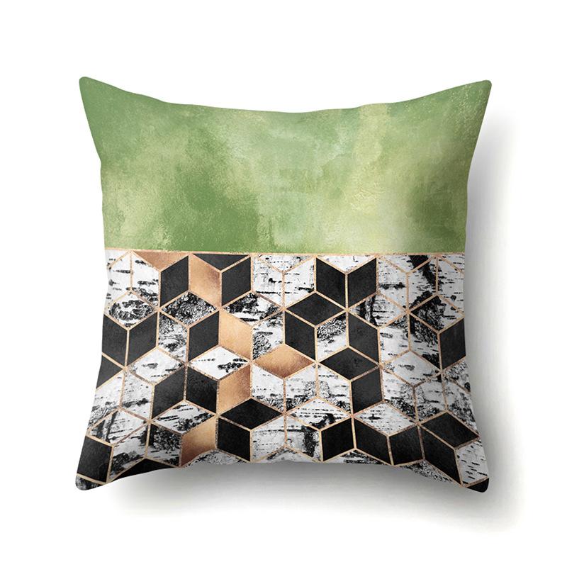 Ins Marble Polyester Pillowcase Car Decoration Home Printed Car Waist Cushion Pillowcase Pillowcase Car Decoration