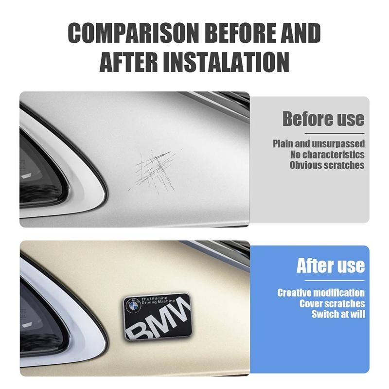 ljqvz9 Car Styling Emblem Aluminum Alloy Car Fender Trunk Badge Stickers For Bmw M E90 E60 F30 F10 E39 E36 F20 G30 G20 E87 E92 E91.