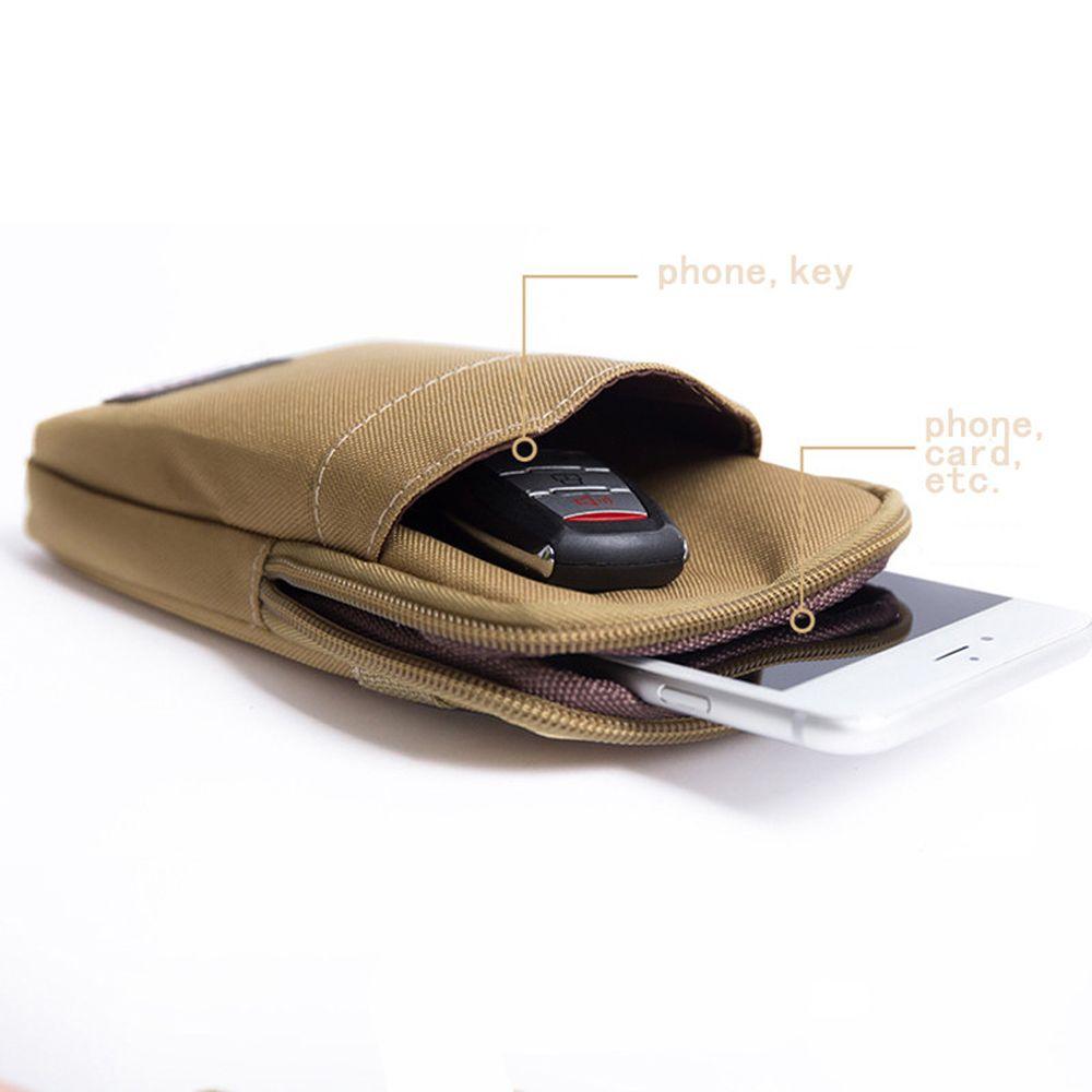 Nylon Colth Single/Double Layer Mobile Phone Bags Waist Fanny Pack Belt Waist Bag Men Phone Pouch