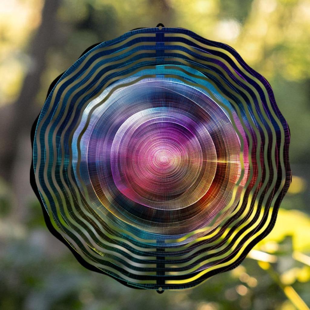 10 Inch Hanging Wind Spinner with Starry Sky Design Unique Outdoor Wind Chime for Balcony Garden Decor 360 Rotating Hook No Batteries Needed