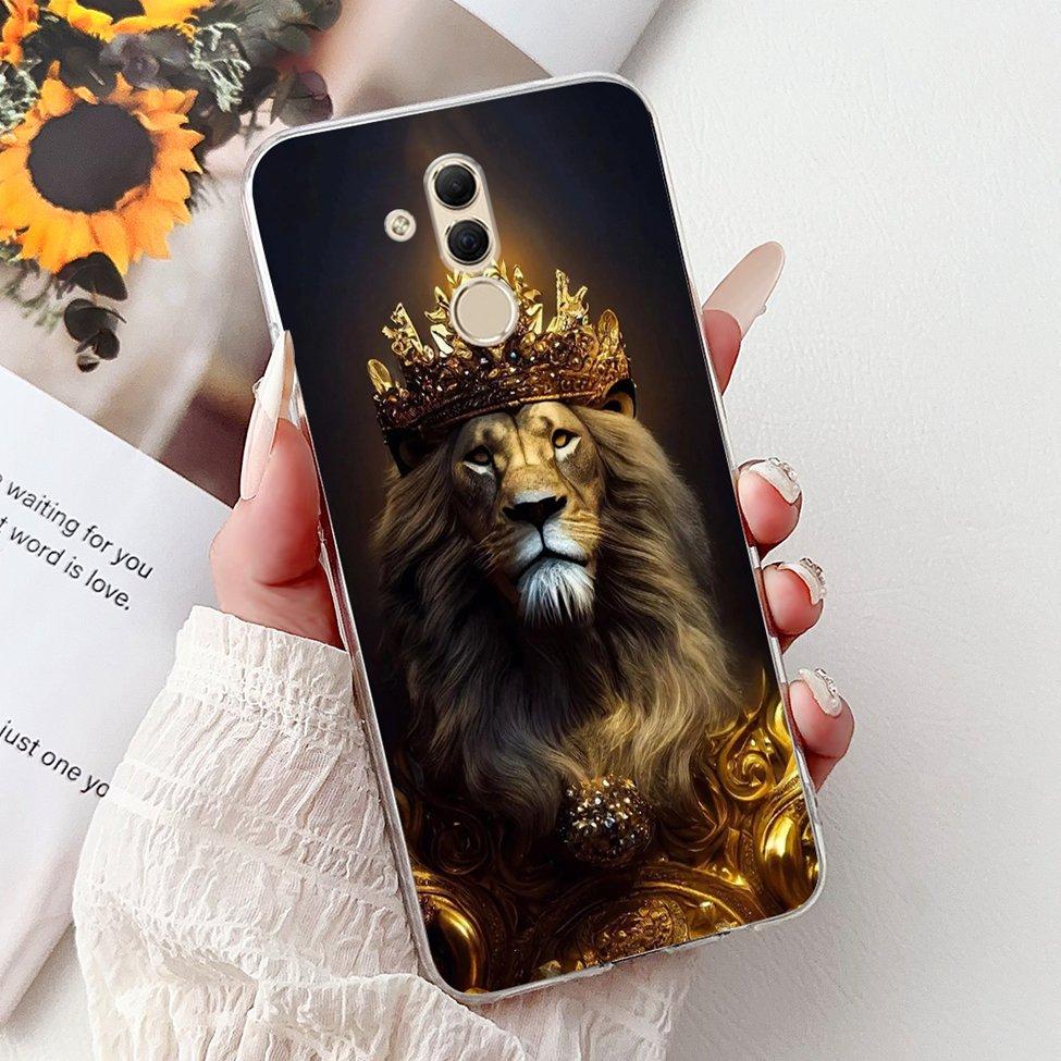Clear For Huawei Mate 20Lite SNE-LX3 INE-LX2 Back Cover For Huawei Mate 20 Lite Case Cute Cartoon Cat Luxury Flowers Funny Funda