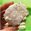 Wixine 1Pcs White Angel Aura Quartz Point Electroplated Crystal Cluster Healing Stone