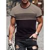 Men's Breathable Summer T-Shirt - Casual Striped 3D Print, Crew Neck Short Sleeve Tee with Mesh Fabric for Comfort & Style