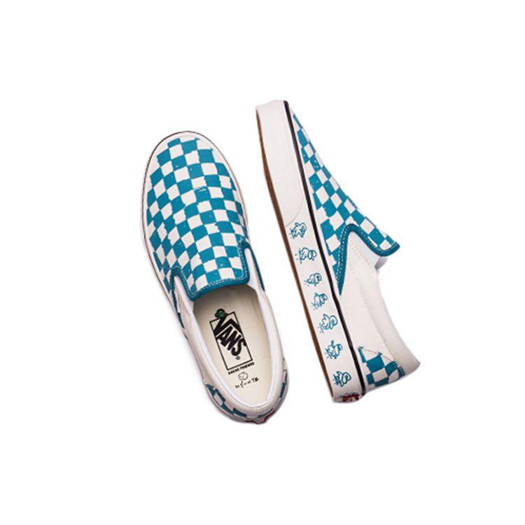 Vans Kakao Friends X Slip On Синие Клетчатые Унисекс Кроссовки VN0A38F7TH0