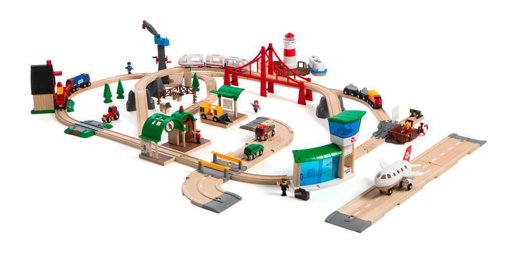 BRIO WORLD World Deluxe Set Wooden 33766 [Поезд, Корабль, Самолет, Игрушка, Рельс]